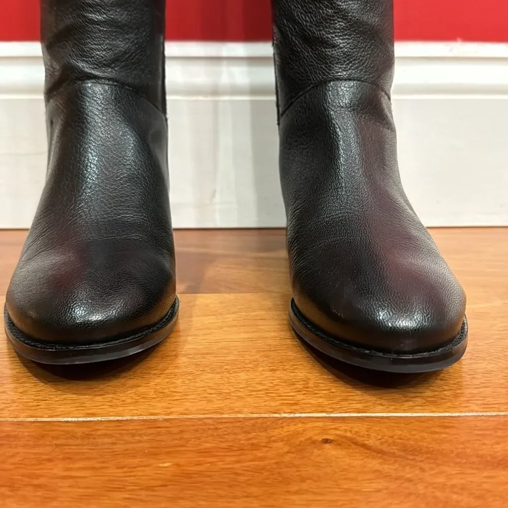 NWOT Cole Haan Dutchess Over The Knee Back Stretch Motorcycle Boots Black size 6
